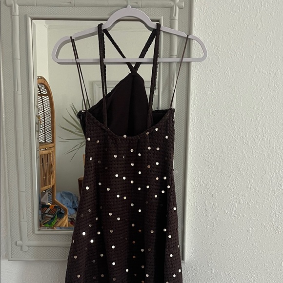 Mango Teen Elegant Brown Sequin Dress - Picture 3 of 4